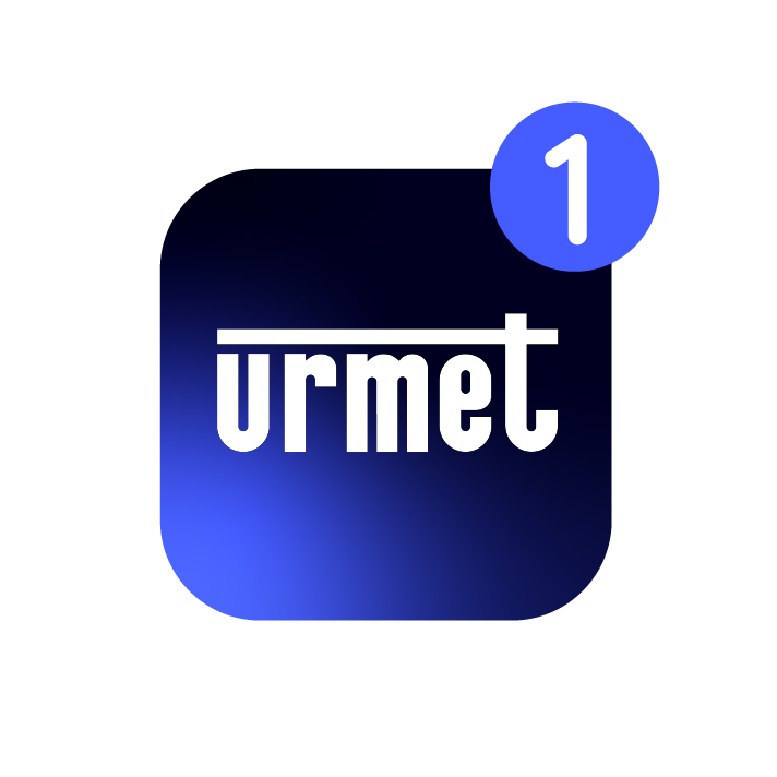 Urmet Logo als App Icon mit einer 1 im Kreis oben rechts