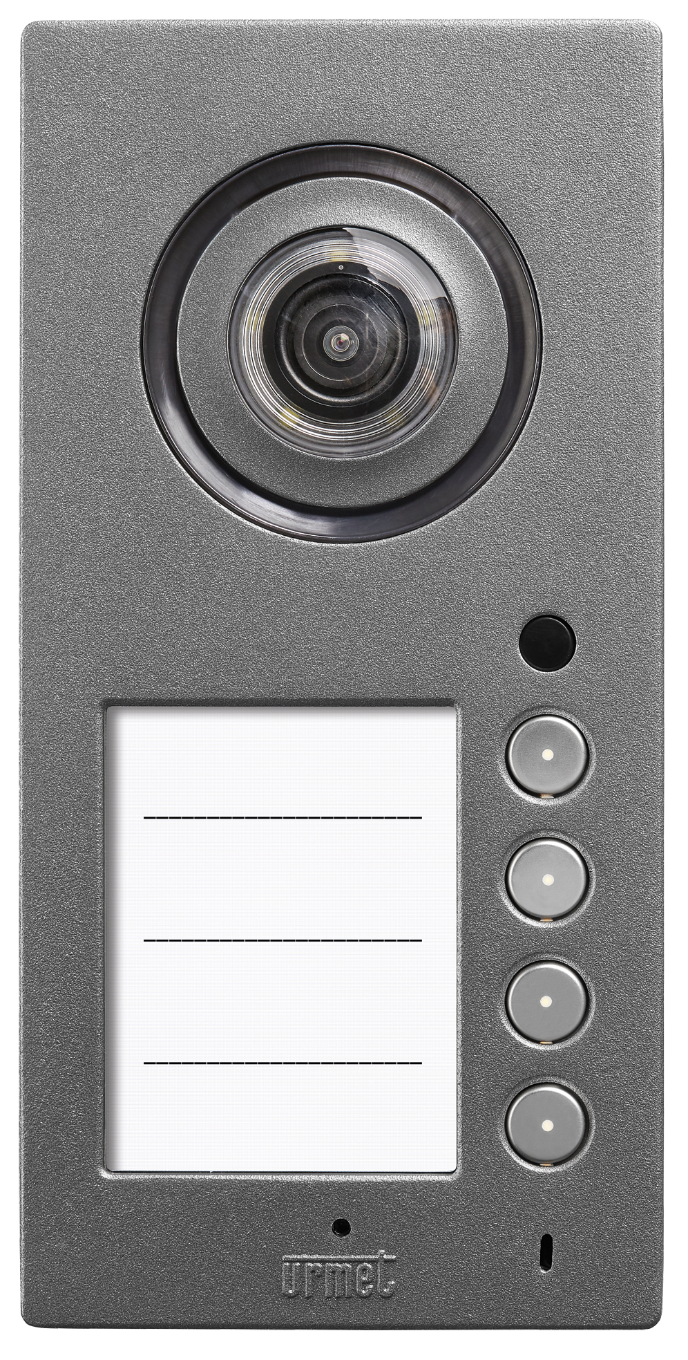 MIKRA Plus Türstation mit Kamera, vier Klingelknöpfen und Namensschildern