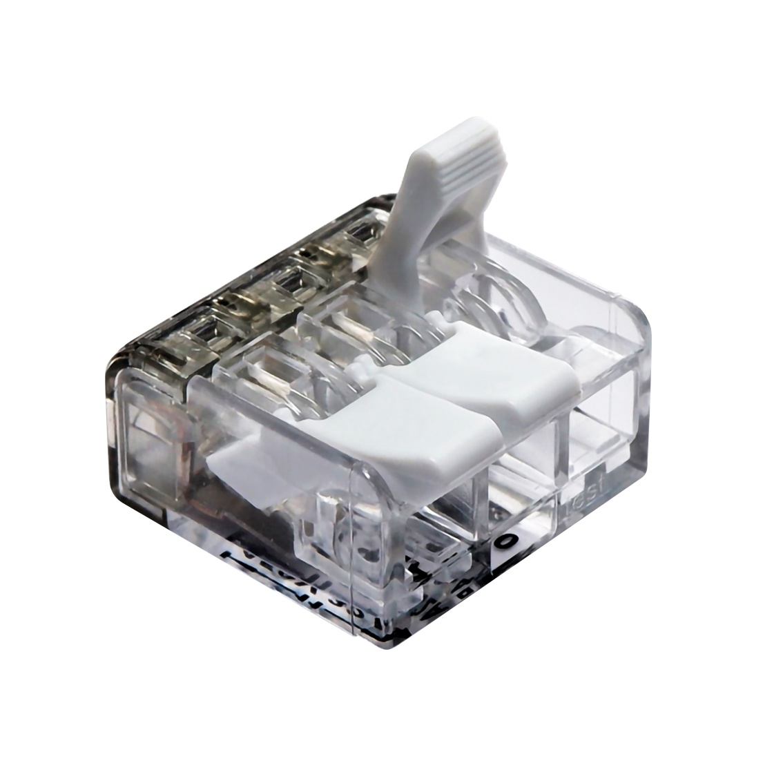 Hebelklemme für 3 Einzeladern, transparente Box
