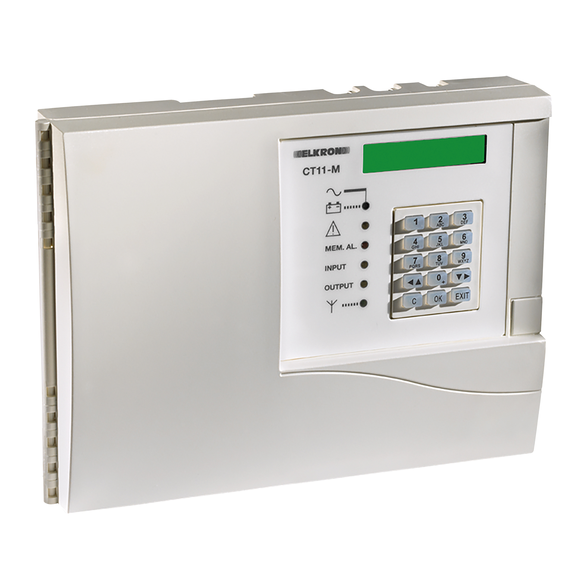 Weißes, rechteckiges GSM/PSTN Telefonwählgerät mit LCD-Display und Tastenmodul