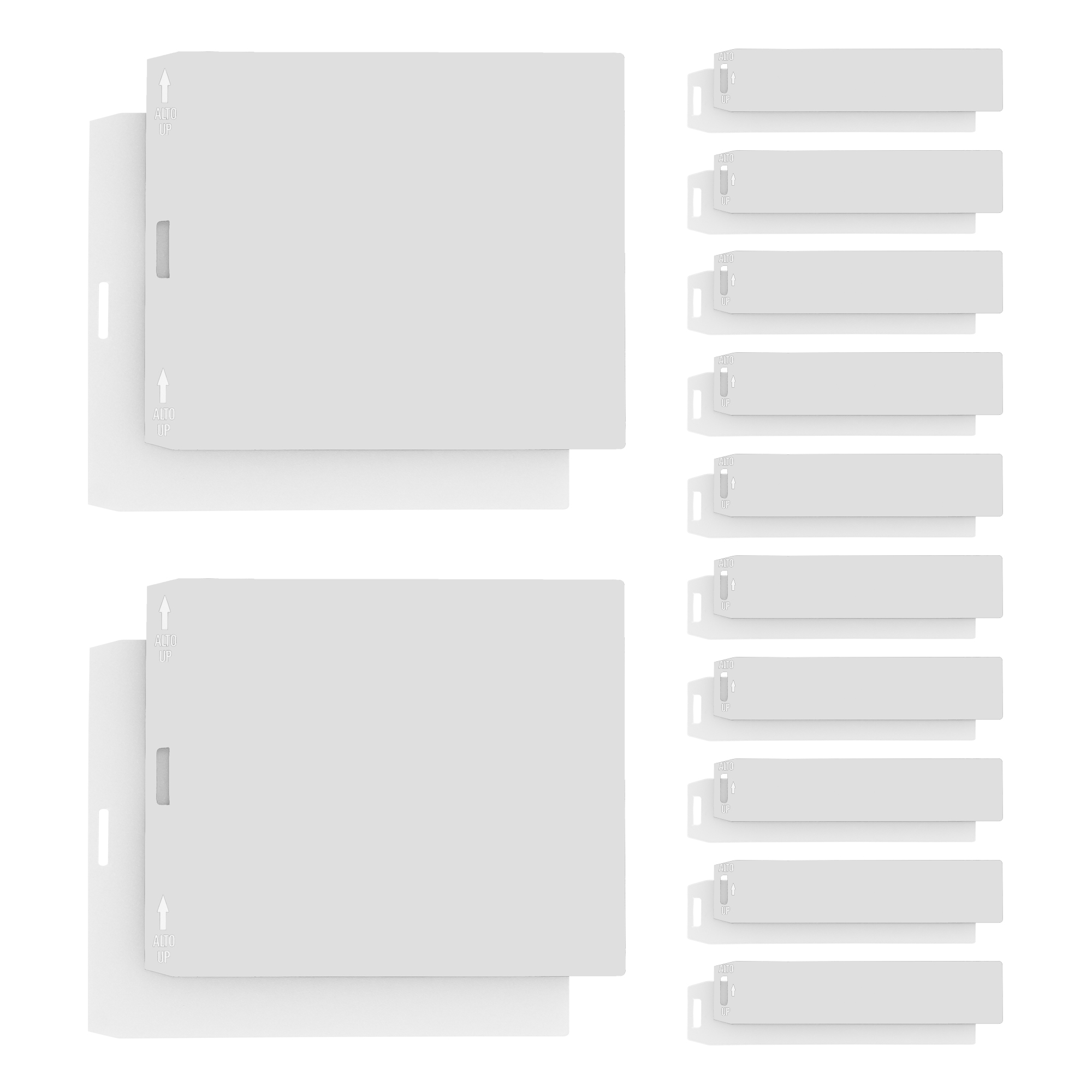 Weiße Namensschilder und Hausnummer-Abdeckungen für die Serie ALPHA