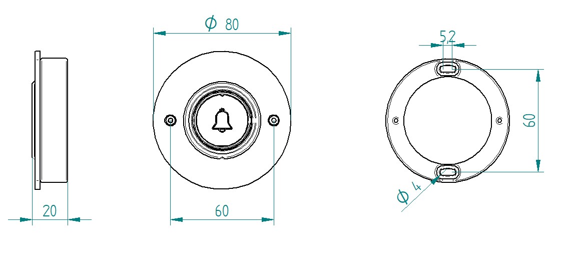 Funksender Aufputz/Unterputz Schwarz Blende rund MISTRAL SE07 R AP/UP SW