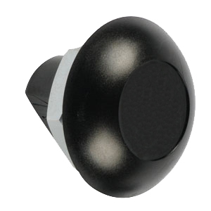 Schwarzes rundes Pilzkopf-Lesegerät mit breitem Rand und glatter Oberfläche für die Zutrittskontrolle.