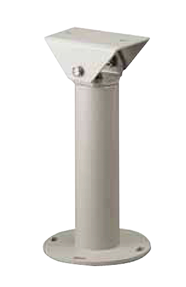 Standfußhalter aus Metall mit runder Bodenplatte zur Montage von Einbaukameras.