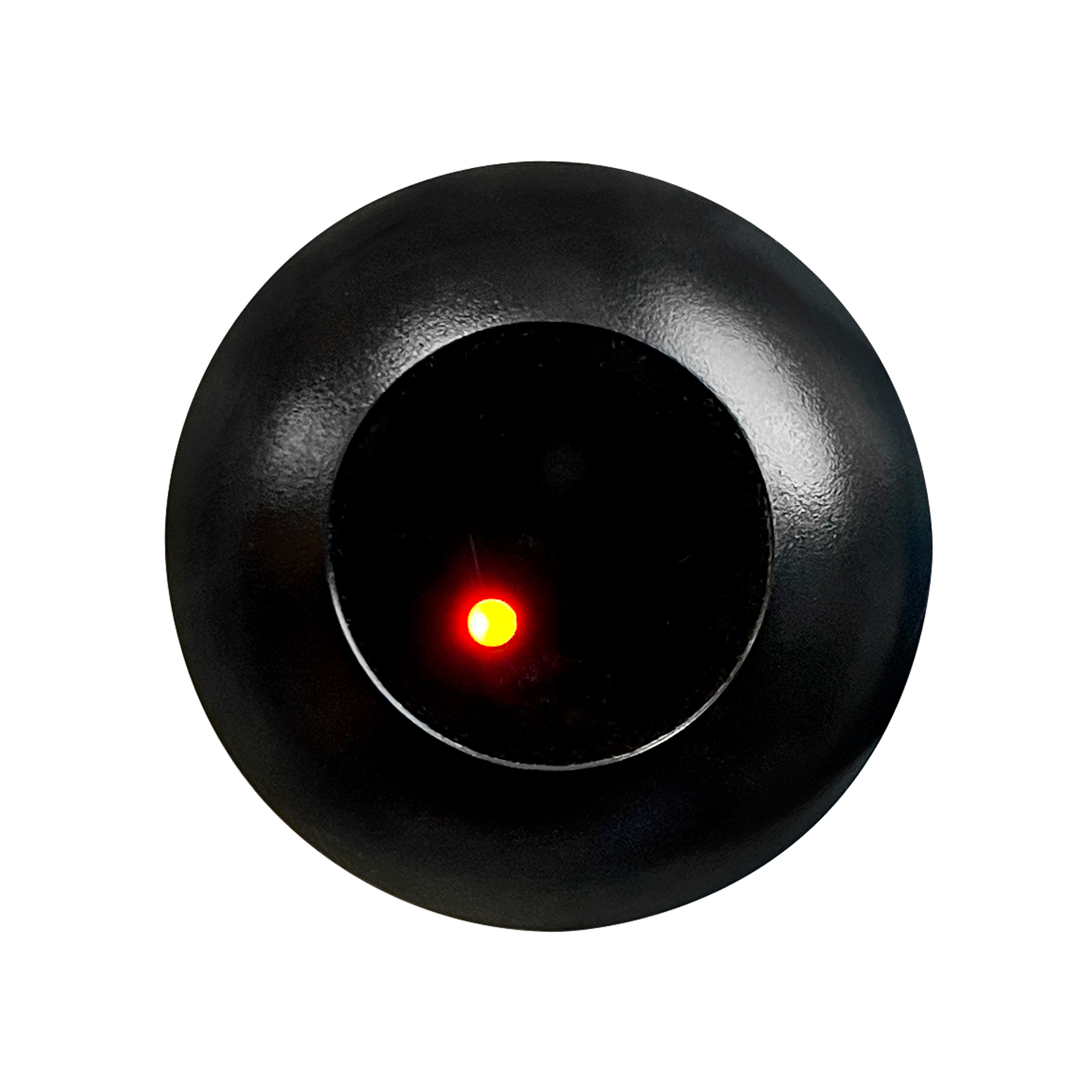 Schwarzes rundes Pilzkopf-Lesegerät mit breitem Rand und glatter Oberfläche für die Zutrittskontrolle.