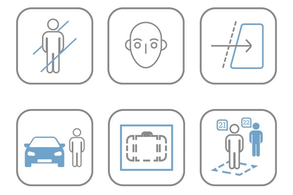 6 Icons zur Intelligenten Videoanalyse