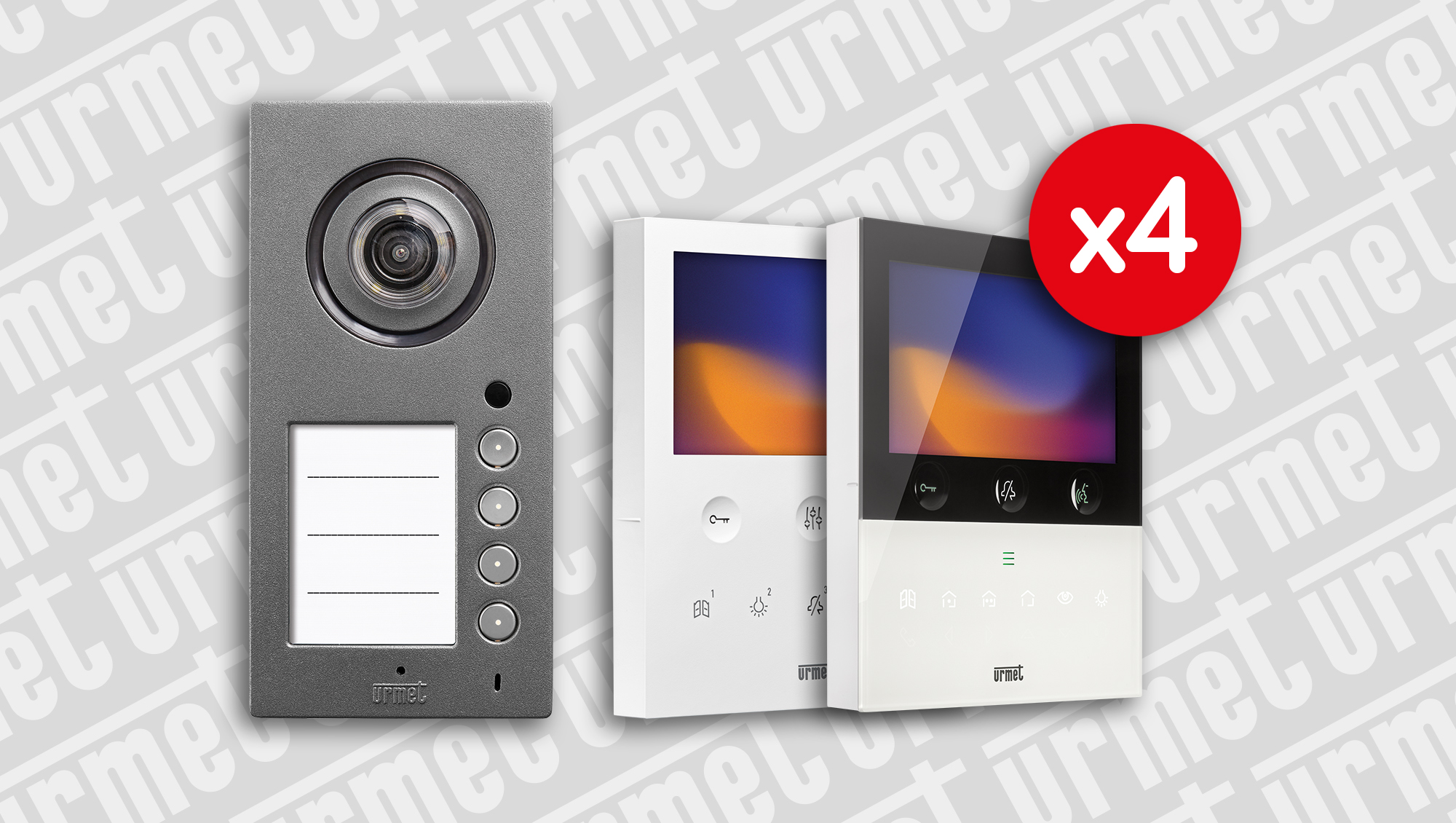 Video-Sprechanlagen-Sets Comfort und Comfort Plus für 4 Wohneinheiten