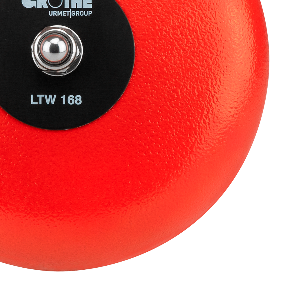 Rotes Großläutewerk angeschnitten; zu sehen ist die rechte untere Hälfte