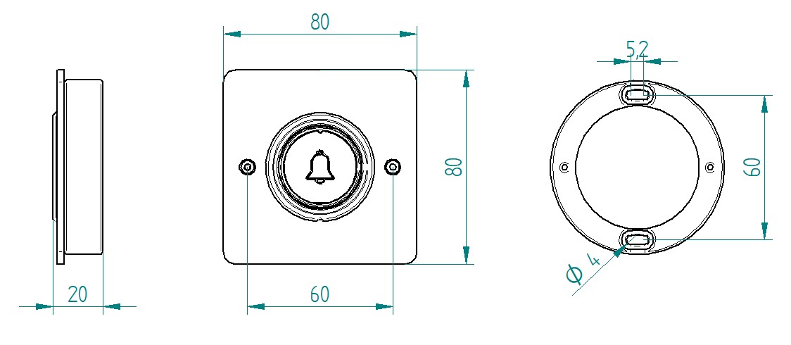 Funksender Aufputz/Unterputz Schwarz Blende quadratisch MISTRAL SE07 Q AP/UP SW