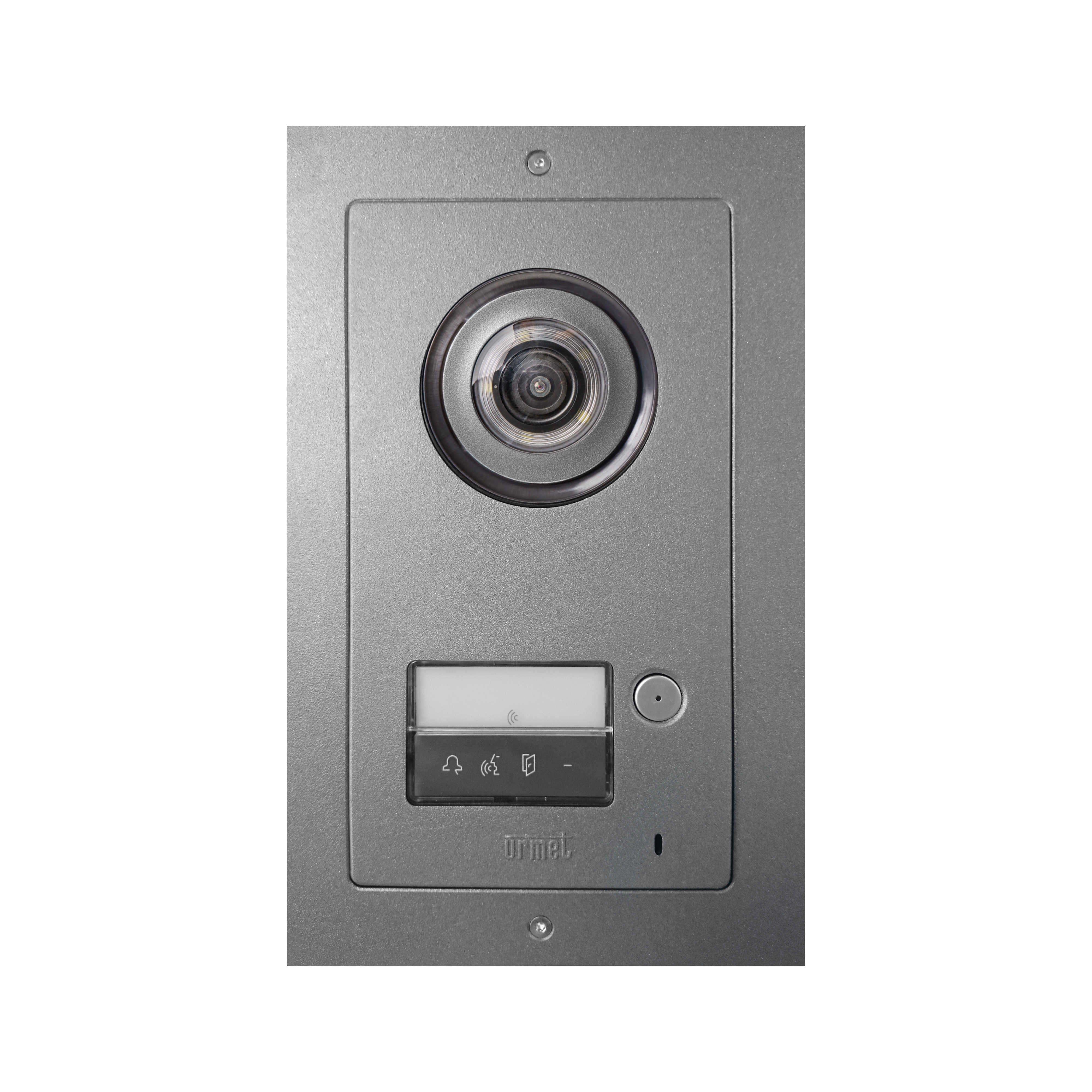 Graues Unterputz-Gehäuse mit Rahmen für die MIKRA Türstation