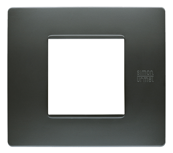 Schwarzer, rechteckiger Adapter für Unterputz-Runddosen