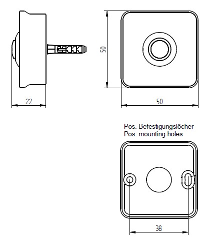 Quadratische Klingelplatte in Kupferoptik mit schwarzem Drucktaster und abgerundeten Ecken, schwarzer Rahmen, Frontansicht.
