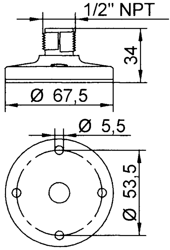 Adaptersockel aus weißem Kunststoff mit geriffeltem Zylinder und runder, flacher Basis