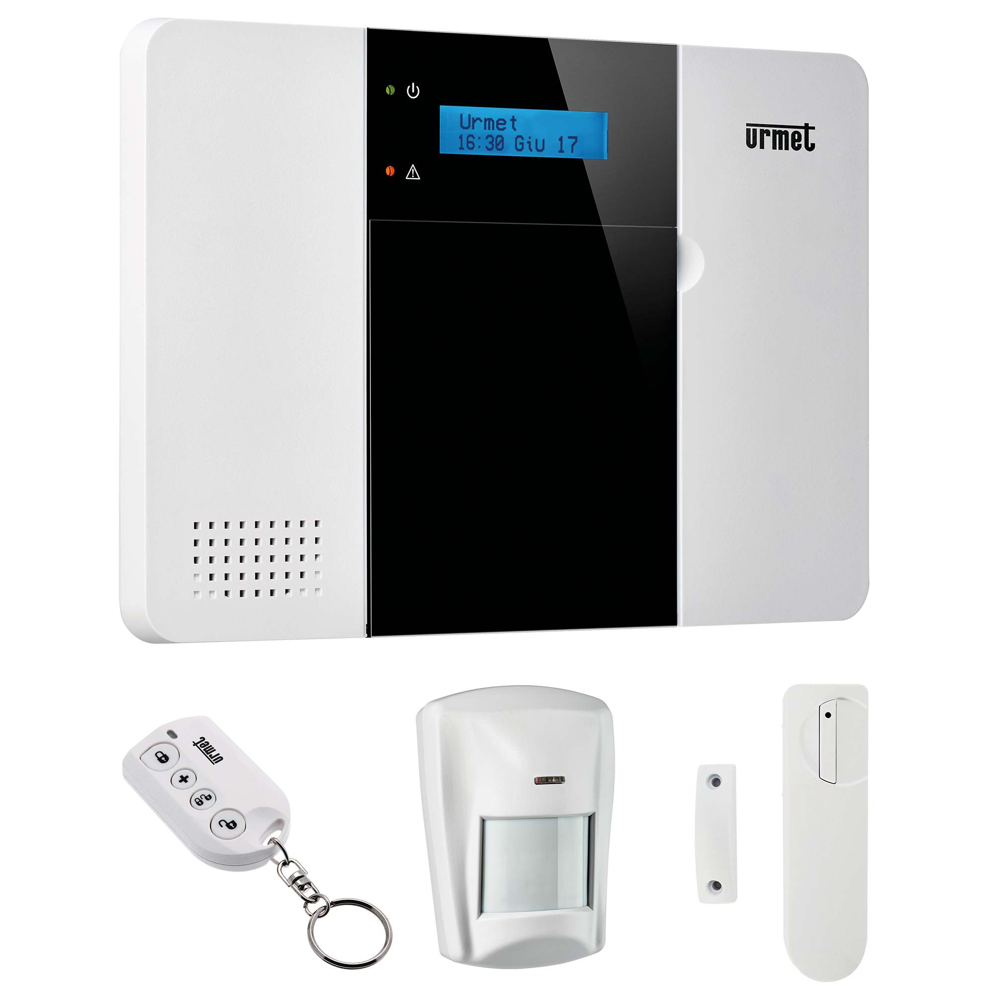 Funk-Alarmanlagen-Set mit Zentrale, Funk-Fernbedienung, Bewegungsmelder und Magnetkontakt