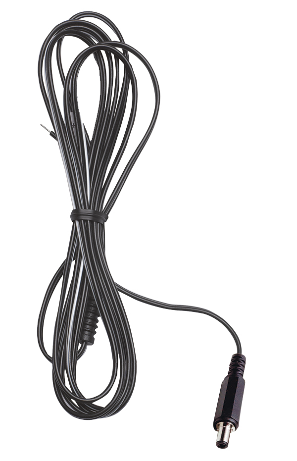 Schwarzes zusammengeschnürtes Netzkabel mit geradem BNC-Stecker