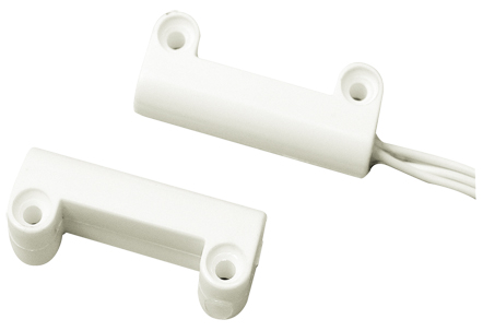 Weißer Magnetkontakt mit zwei rechteckigen Gehäuseteilen