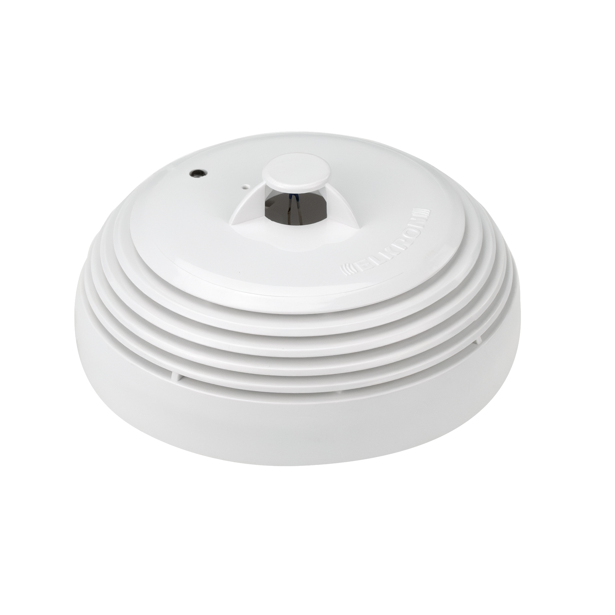Weißer, runder Hitzemelder mit LED-Anzeige