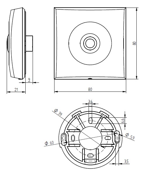 Quadratischer Klingeltaster aus Edelstahl mit zentralem Druckknopf und blau beleuchtetem LED-Ring, frontal aufgenommen.
