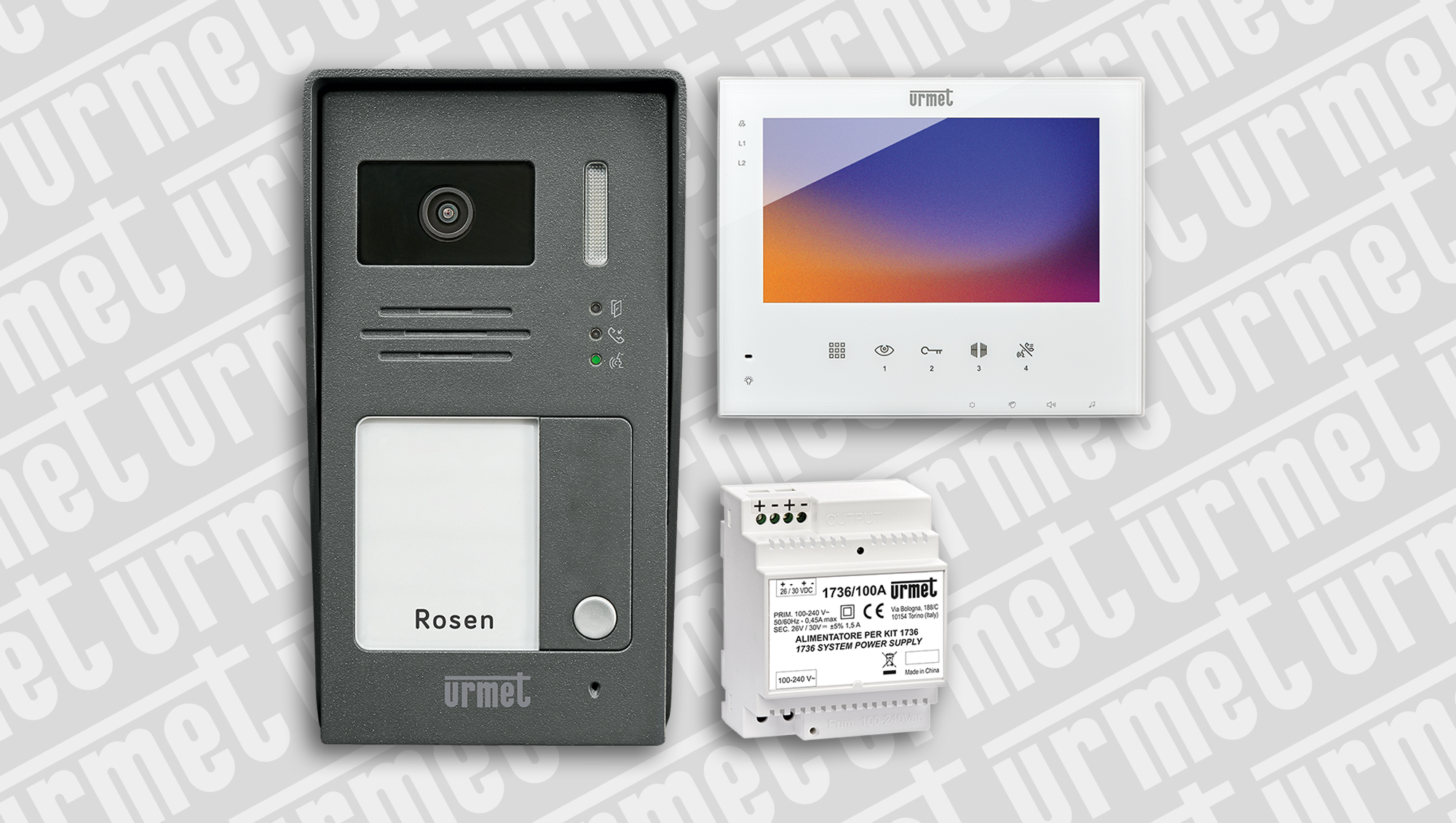 Video-Sprechanlagen-Set 1730/501 mit Türstation, Videomonitor und Netzteil