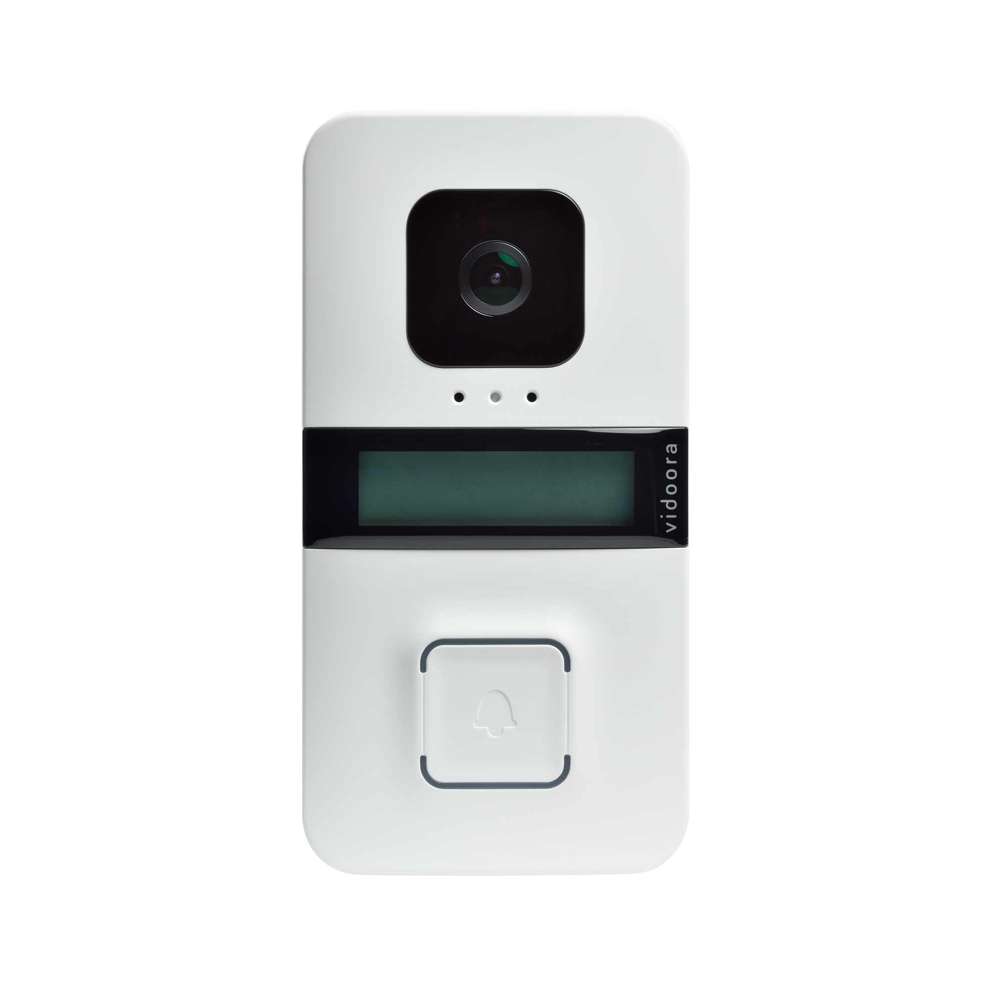 Vidoora Türstation in Weiß mit Kamera und digitalem Namensschild