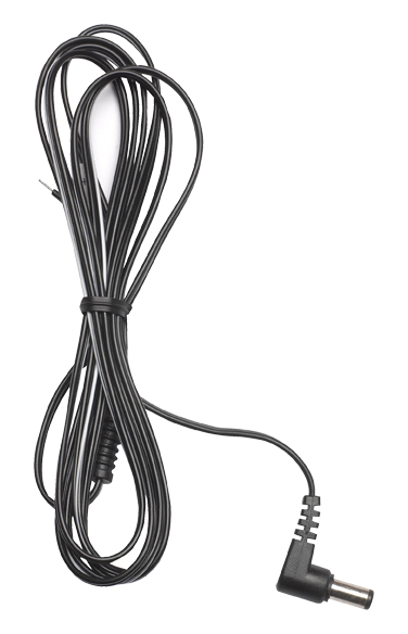 Schwarzes Netzkabel mit 90 ° Hohlstecker.