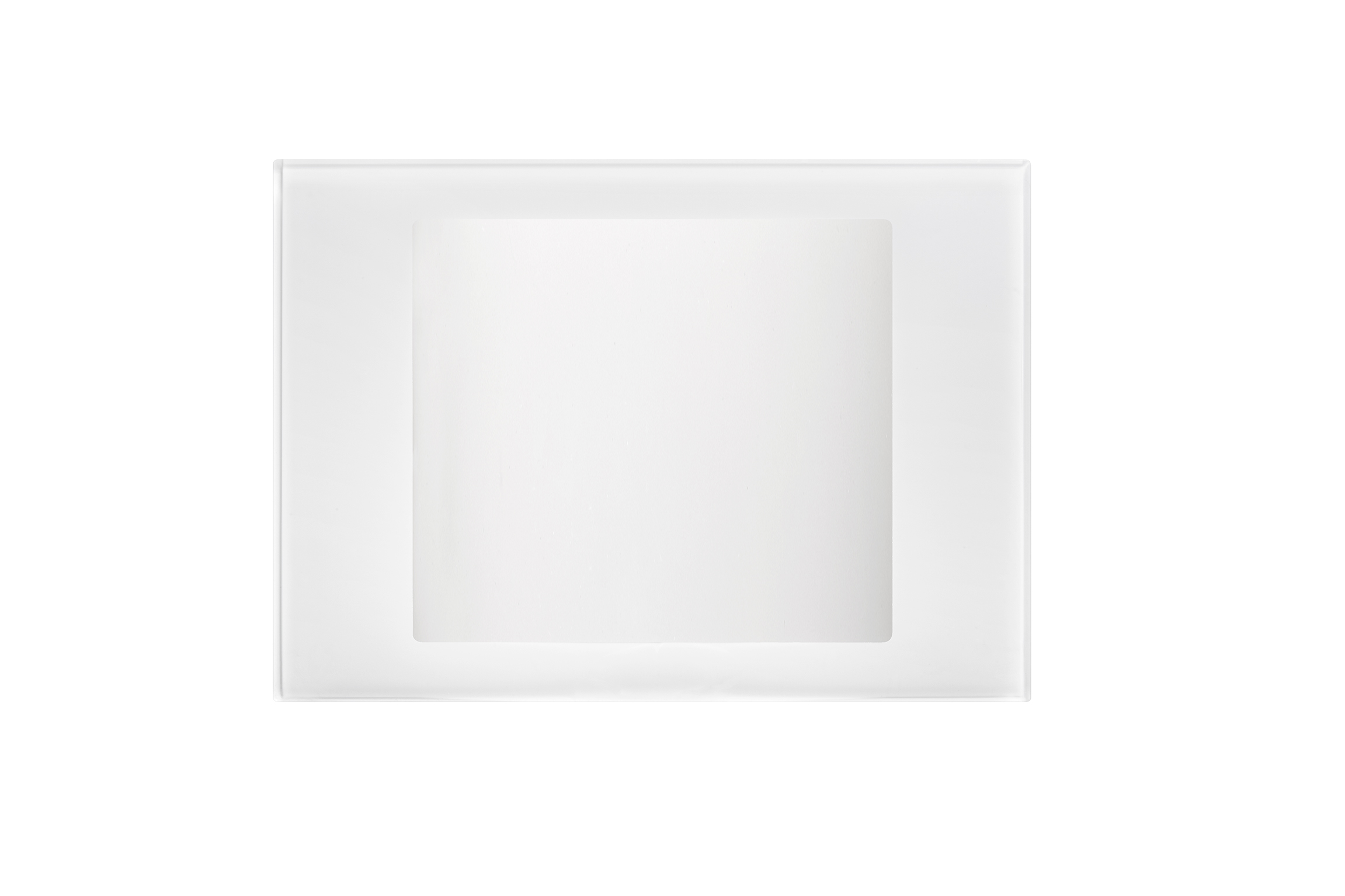 Weißes Hausnummer-Modul mit glatter Oberfläche und zentralem Feld zur Darstellung von Ziffern, für Türstationen geeignet.